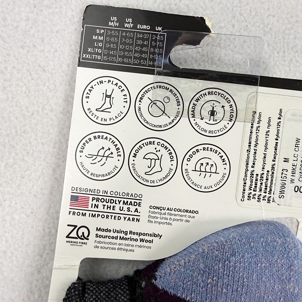 Smartwool Womens Hike Crew / Size M (7 - 9.5) / Charcoal NEW - Picture 6 of 7